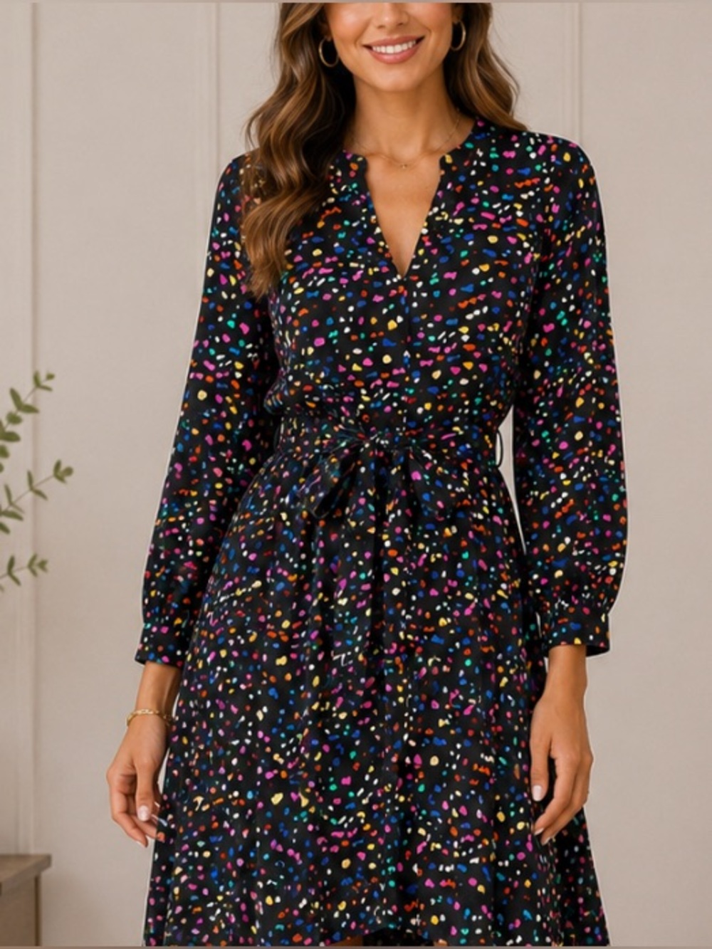 Whistles Black Multicolor Printed Dress 10